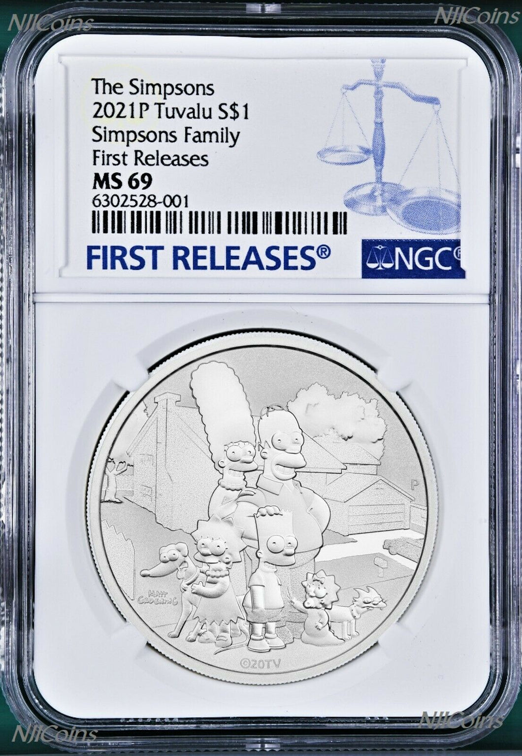 2021 Simpsons Family Simpson $1 1oz .9999 Silver COIN NGC MS69 FR