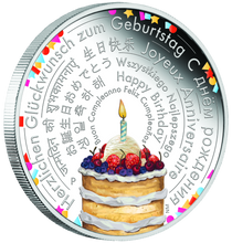 Load image into Gallery viewer, 2018 2 oz Silver Happy Birthday Wishes Tuvalu $2 Proof Coin NGC PF70 ER w/ OGP
