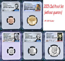 Load image into Gallery viewer, 2023 US Mint 5 Coin Clad Proof SET Dime Cent Nickel $1 50c NGC PF69 ER SAME END#
