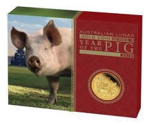 Load image into Gallery viewer, 2019 P Australia PROOF GOLD $15 Lunar Year of the PIG NGC PF70 1/10 oz Coin ER
