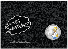 Load image into Gallery viewer, IN STOCK 2020 Homer Simpson COLORED 1/2oz Half Dollar Silver .9999 Dollar Coin
