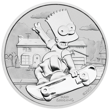 Load image into Gallery viewer, 2020 Simpsons BART SIMPSON $1 Silver .9999 Dollar Bullion Coin
