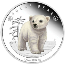 Load image into Gallery viewer, 2017 Polar Babies Polar Bear Tuvalu 1/2 oz Silver Proof 50c Half Dollar Coin
