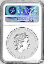 Load image into Gallery viewer, RARE NGC Grade PF 70 on Bullion 2018 Silver Lunar Year of the DOG 1 oz Coin ER
