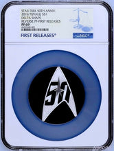 Load image into Gallery viewer, 2016 Star Trek 50th Anniversary 1oz Silver Reverse Proof DELTA Coin NGC PF70 FR
