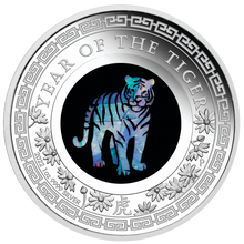 Load image into Gallery viewer, 2022 Australia Opal Series Lunar Year of the Tiger 1oz Silver Proof $1 Coin
