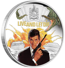 Load image into Gallery viewer, JAMES BOND 007 LIVE AND LET DIE 2023 1oz SILVER PROOF Colored $1 COIN
