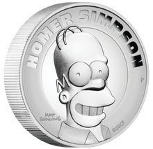Load image into Gallery viewer, 2021 HOMER SIMPSON 2oz .9999 SILVER PROOF HIGH RELIEF $2 COIN 2000 Mintage ONLY
