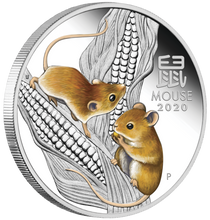 Load image into Gallery viewer, 2020 Australia PROOF Colored Silver Lunar Year of the MOUSE NGC PF70 1oz Coin
