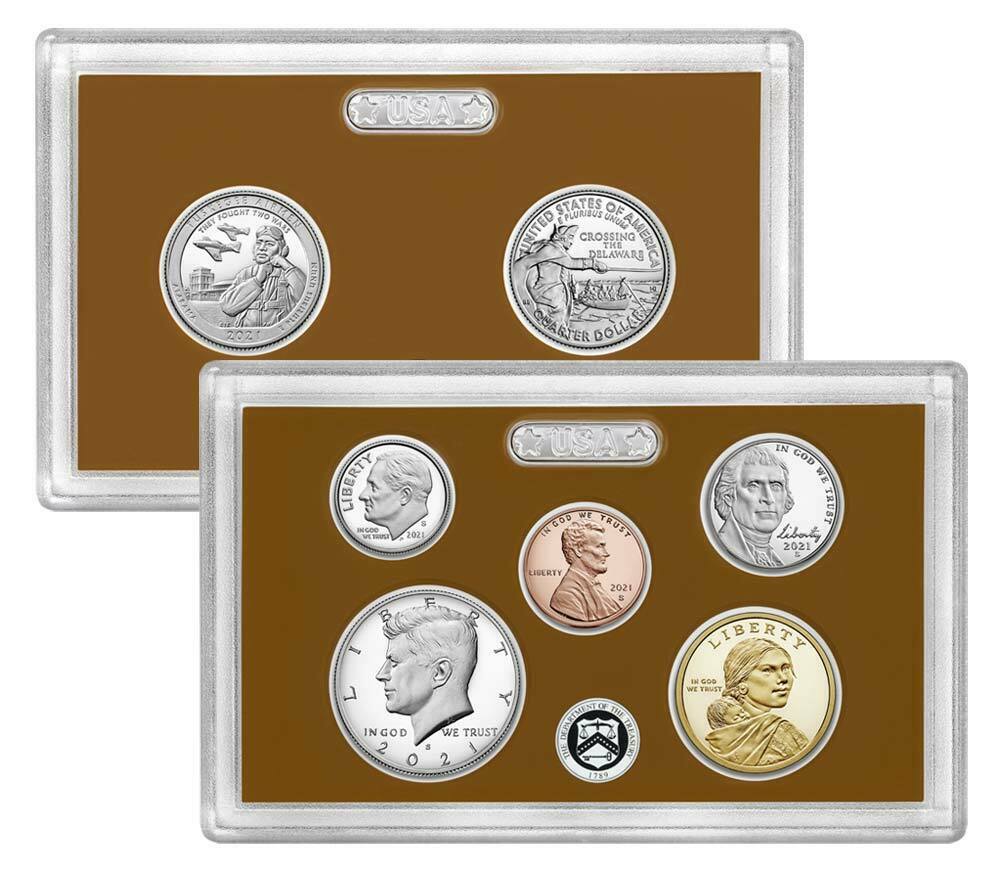 2021 S US Mint 7 Coin Proof Set w/AB QUARTERS w/Box/COA 21RG In Stock