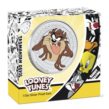 Load image into Gallery viewer, 2018 Tuvalu LOONEY TUNES – TASMANIAN DEVIL 1/2oz SILVER Half Dollar PROOF COIN
