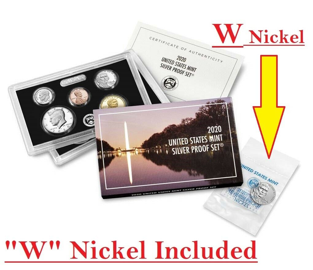 2020 S US Mint 11-Coin Silver Proof Set + W RF nickel & QUARTERS w/Box/COA 20RH