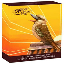 Load image into Gallery viewer, 2020 Berlin Show Australia 30th Ann. Kookaburra Silver NGC MS 70 1oz $1 Coin ER
