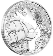 Load image into Gallery viewer, 2020 VOYAGE OF DISCOVERY ENDEAVOUR 1770-2020 1oz $1 SILVER PROOF COIN
