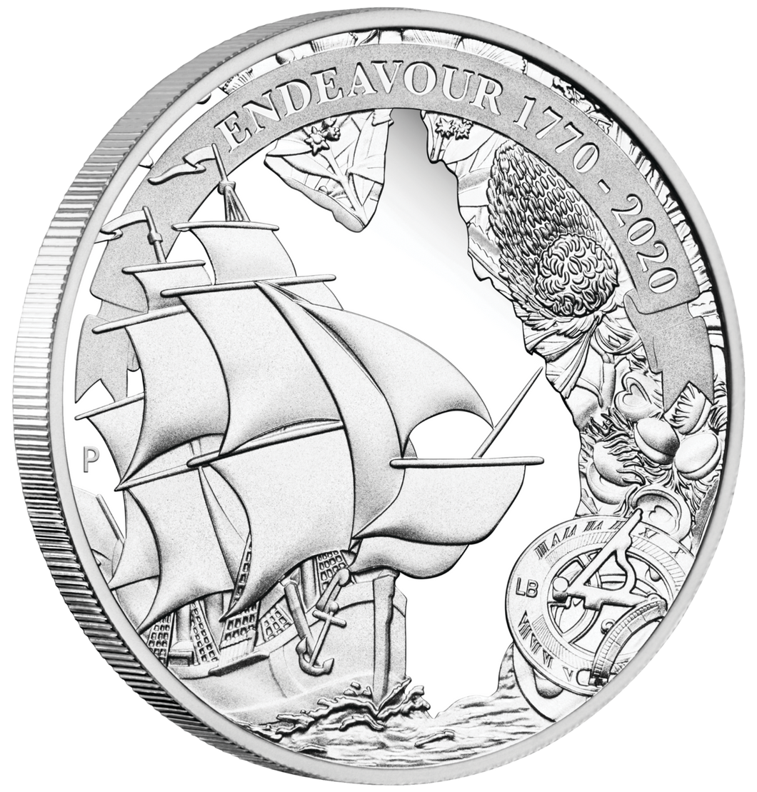 2020 VOYAGE OF DISCOVERY ENDEAVOUR 1770-2020 1oz $1 SILVER PROOF COIN