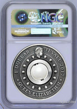 Load image into Gallery viewer, 2017 P Tuvalu Dragon &amp; Pearl ANTIQUED 1oz Silver $1 COIN NGC MS 70 FR
