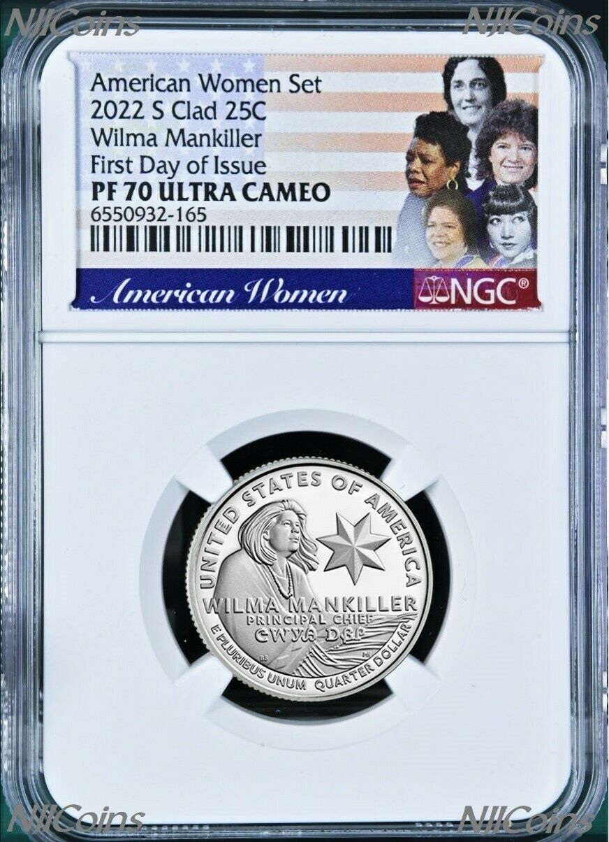 FDI First Day Issue 2022 S NGC American Women Wilma Mankiller QUARTER coin PF70