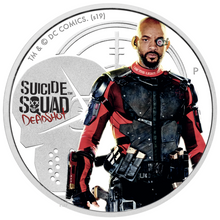 Load image into Gallery viewer, 2019 SUICIDE SQUAD – Deadshot dead shot $1 1oz .9999 SILVER PROOF COLORIZED COIN
