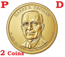 Load image into Gallery viewer, 2 coins set 2015 D &amp; P President Harry S. Truman Presidential $1 dollar
